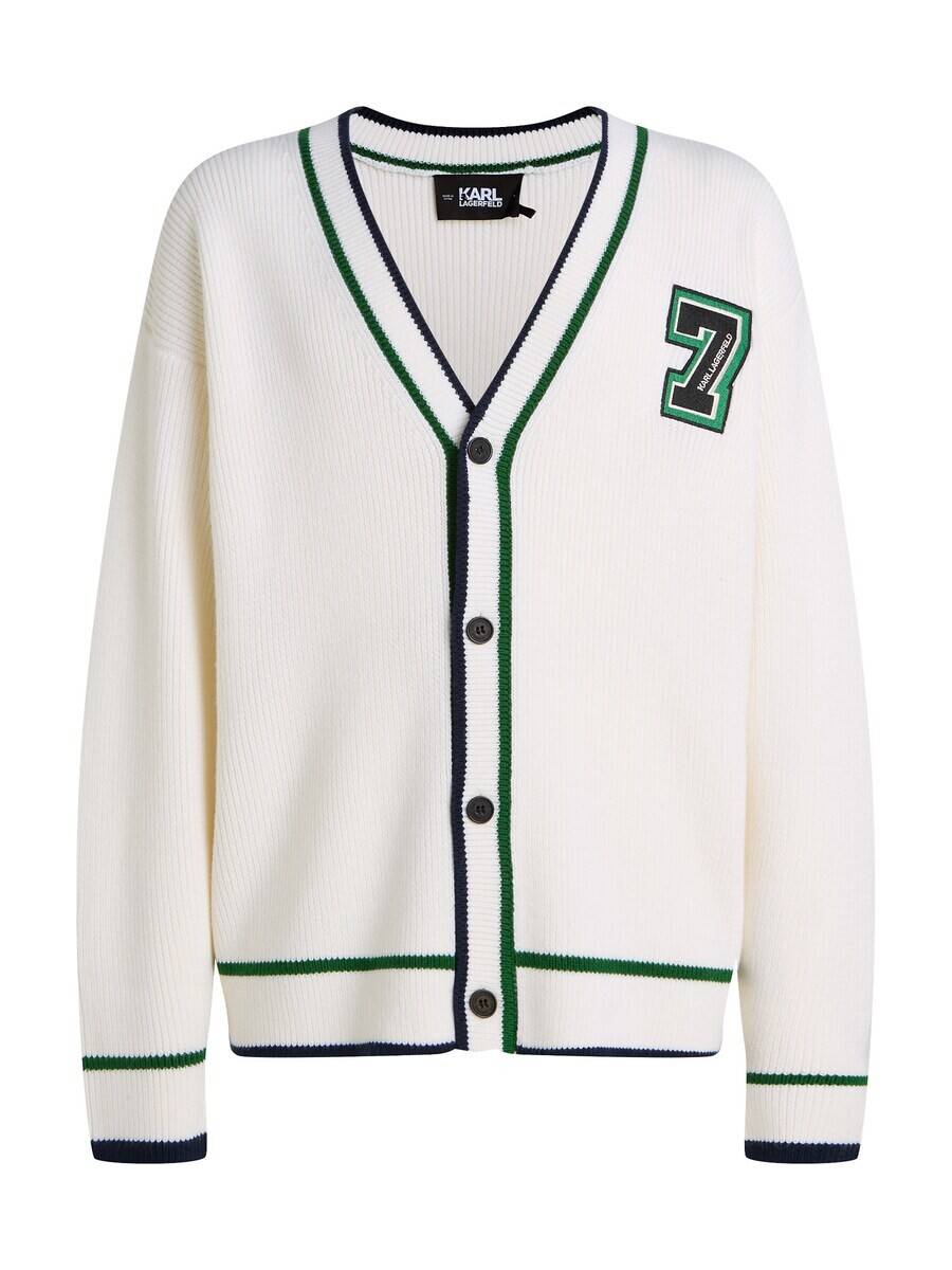 

Вязаный кардиган Karl Lagerfeld Knit Cardigan Varsity, белый