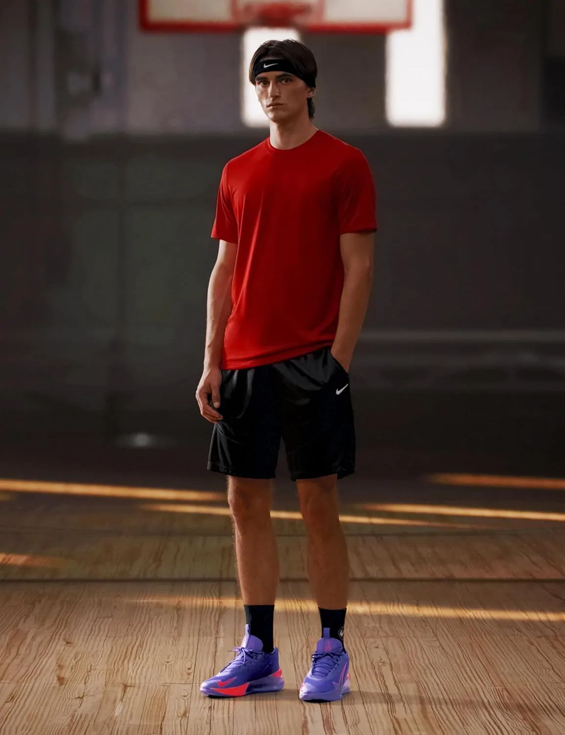 Кроссовки Nike GT Jump Academy на шнуровке, унисекс, для взрослых, Wild Grape Bright Crimson Ink Black — фото 3