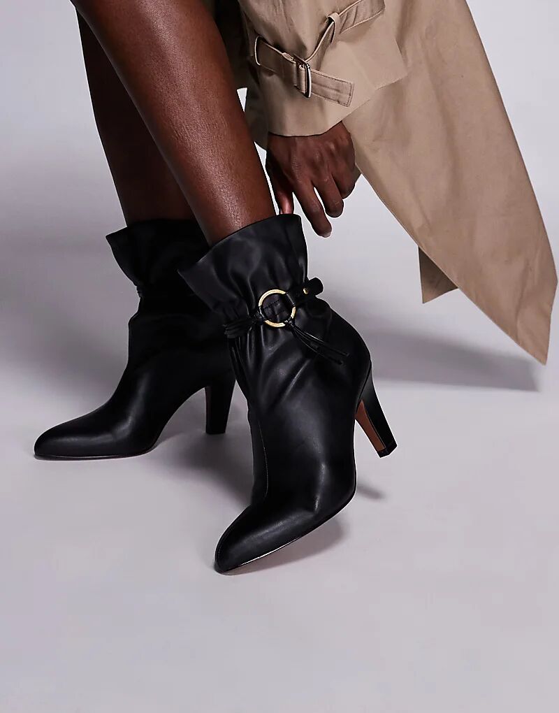 Ботильоны Emil на каблуке-мешке ASOS DESIGN черного цвета