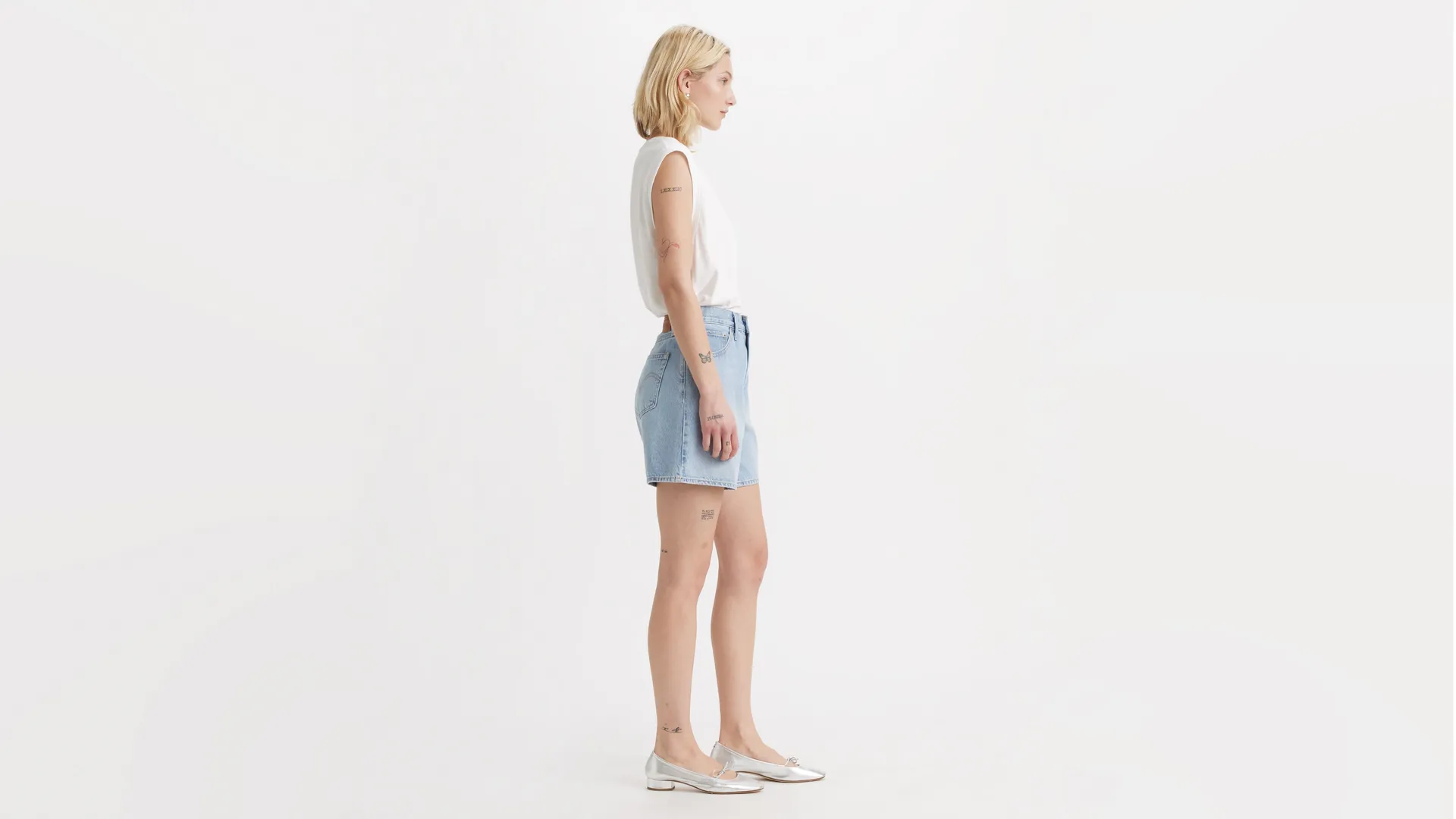 Мешковатые женские шорты с высокой посадкой Levi's, цвет Far and Wide - Medium Wash — фото 4