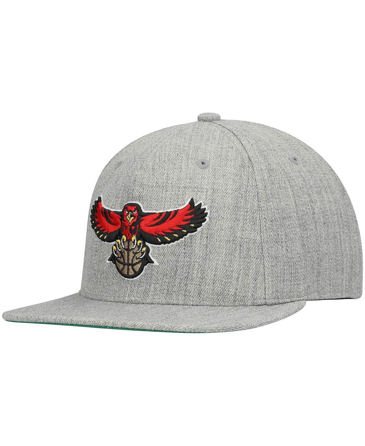 

Мужская серая кепка Snapback Atlanta Hawks Hardwood Classics Team 2.0 с меланжевым отливом Mitchell & Ness