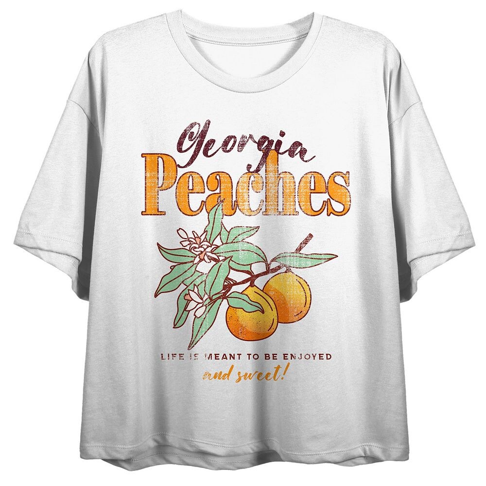 

Футболка с графикой Georgia Peaches из юниорской команды «Жизнь создана для того, чтобы ею наслаждались», белый