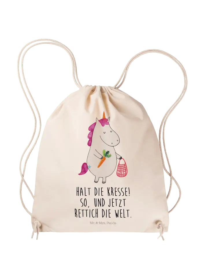 

Спортивная сумка Mr & Mrs Panda Sportbeutel Einhorn Gemüse, кремовый
