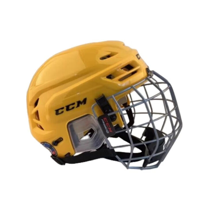 

CCM Хоккейный шлем, хоккей на траве, защитный комплект, HOCKEY, желтый с маркировкой, размер M, обхват головы 57-59 см