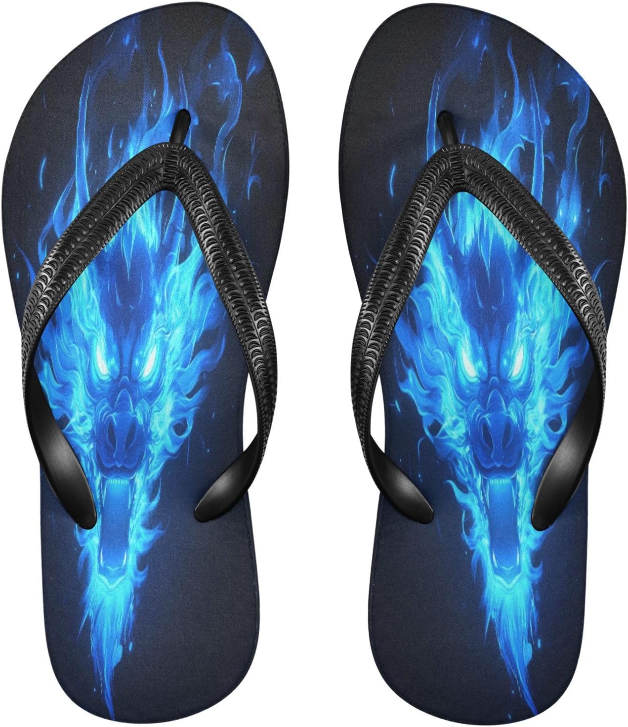 

Мужские пляжные шлепанцы с рисунком ревущего дракона, резиновые, нескользящие, для летнего отдыха и прогулок Sinestour, Roaring Dragon