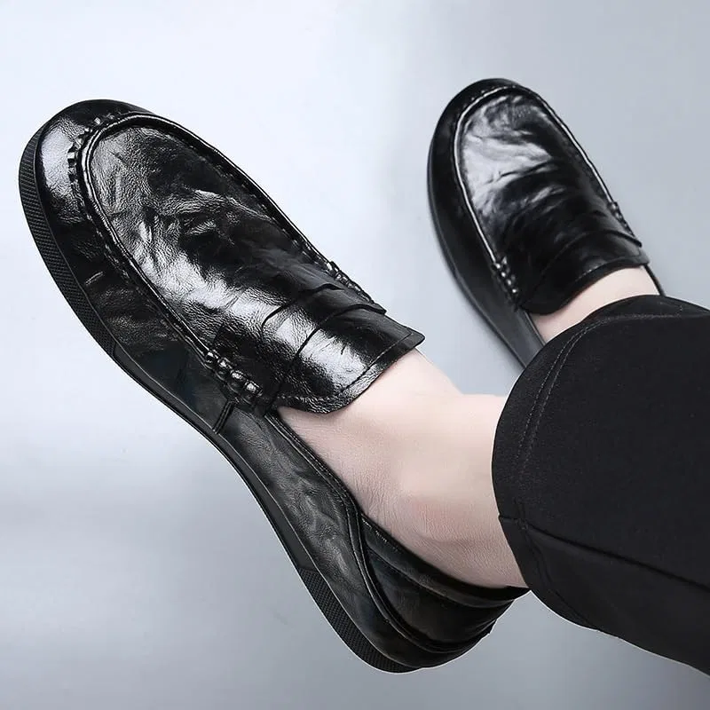 Туфли мужские кожаные водонепроницаемые, Loafers & Slip-Ons, Black UOPYNE — фото 2