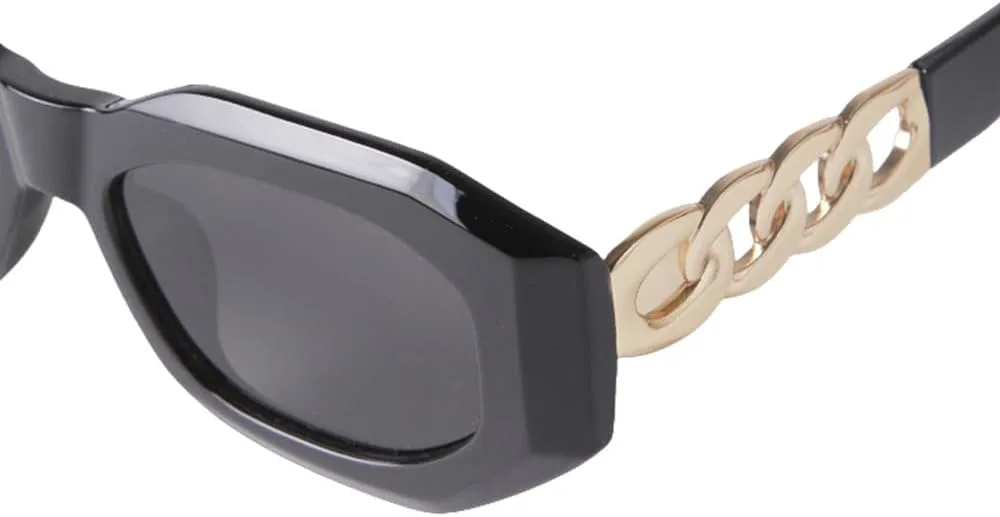 

Модные солнцезащитные очки с цепочкой на дужках, элегантная белая прямоугольная оправа, винтажные солнцезащитные очки с леопардовым принтом для женщин HVTVTLA, C2