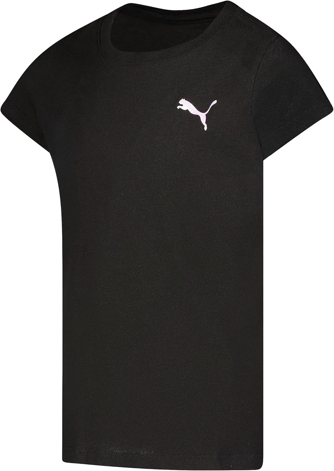 Детская футболка Puma с коротким рукавом и круглым вырезом, с логотипом Core Logo, мягкая и легкая, Puma Black — фото 3