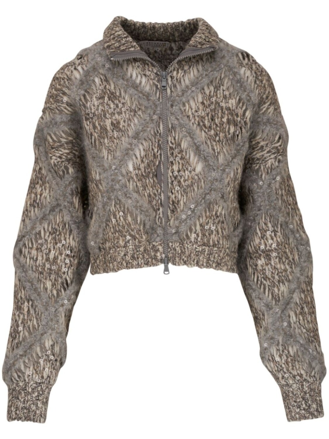 

Кардиган с узором аргайл Brunello Cucinelli, нейтральный цвет