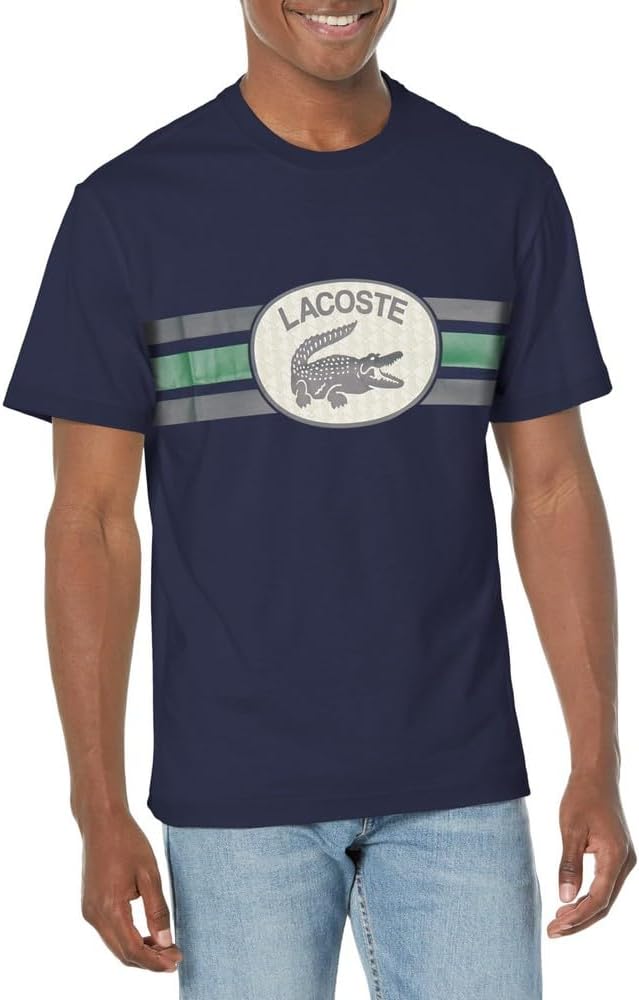 

Мужская футболка Lacoste Classic Fit с круглым вырезом и коротким рукавом, фирменная, Marine, Синий, Мужская футболка Lacoste Classic Fit с круглым вырезом и коротким рукавом, фирменная, Marine
