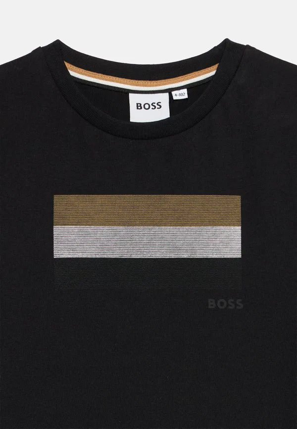 Детская и подростковая футболка с коротким рукавом и принтом Boss Kidswear, Black — фото 4