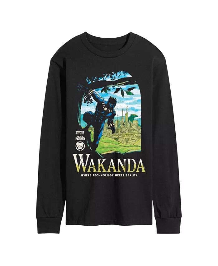 

Мужская футболка с длинным рукавом Black Panther Wakanda AIRWAVES, черный