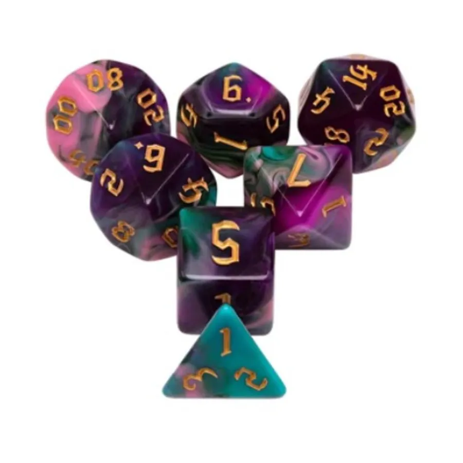 

Набор Poly - Ночные эльфы с золотом (7), Dice Sets - Resin/Acrylic - Rainbow & Multi-Colored (Foam Brain Games)