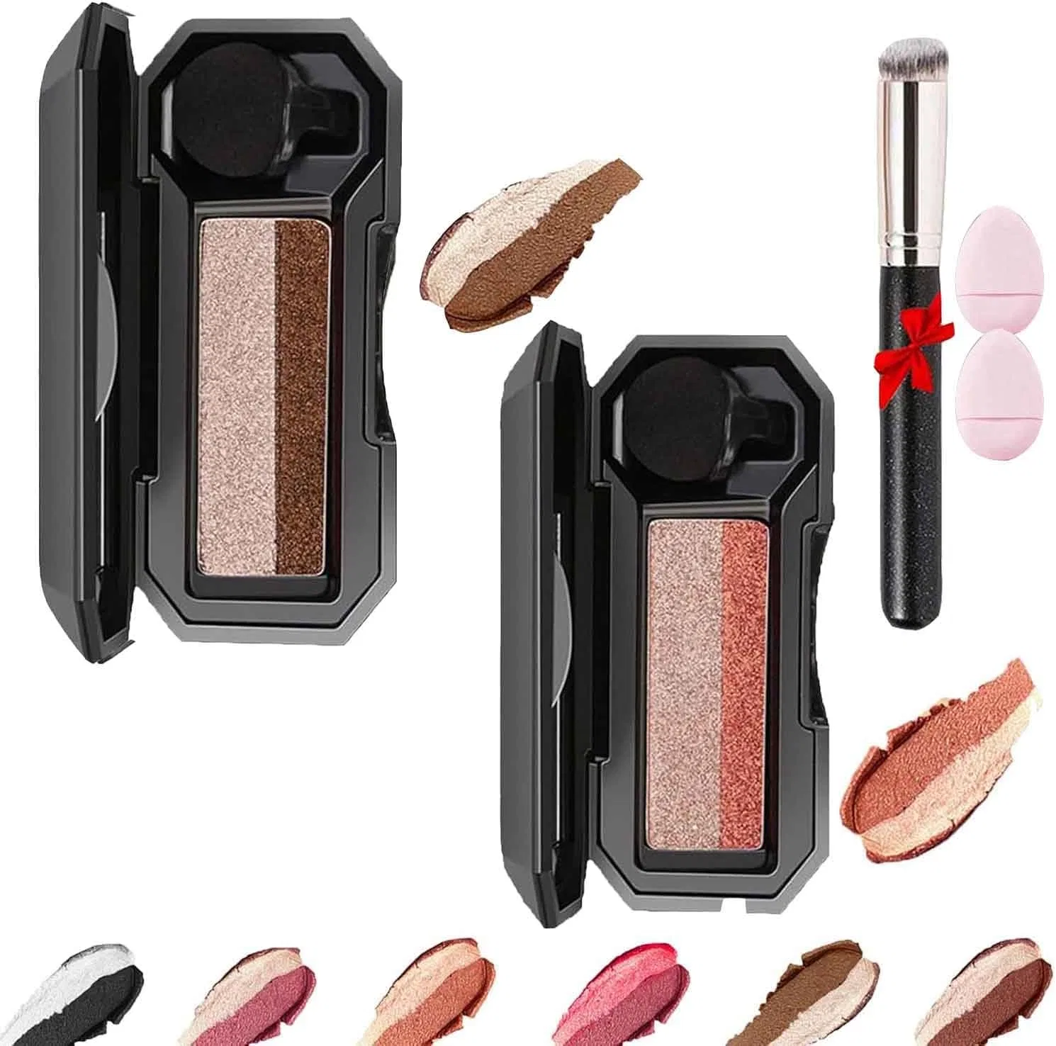 Тени для век Dual Color Eyeshadow, No brand, 2 шт, 4 г, 02+04