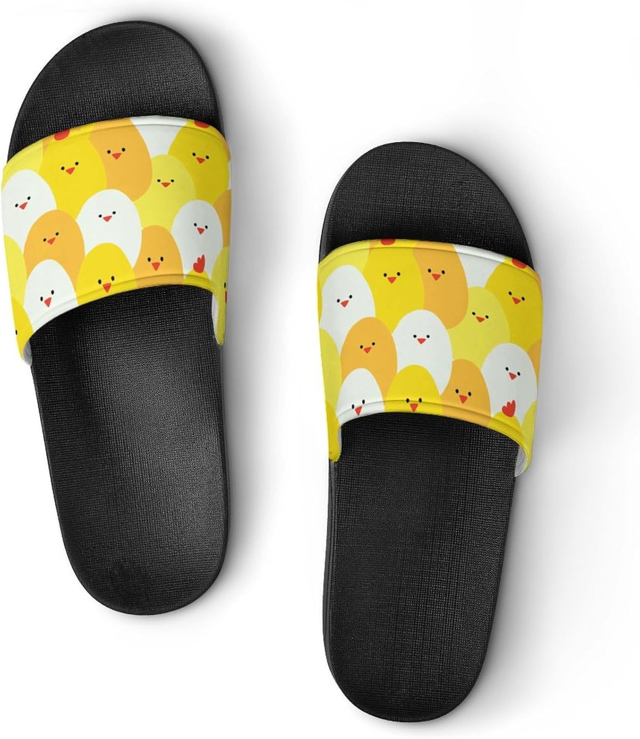 

SABebmgfd Желто-белые шлепанцы с рисунком курицы для мужчин и женщин, сандалии-шлепанцы, тапочки, противоскользящие сандалии с открытым носком