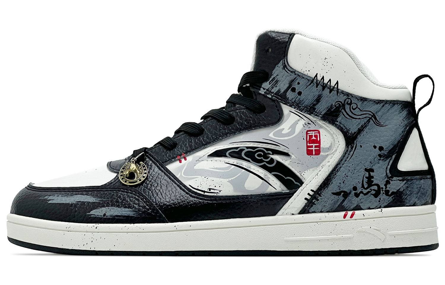 

Маленькие zero feeling устойчивые к истиранию легкие увеличивающие рост кроссовки mid top для скейтбординга мужские ANTA, черный белый серый