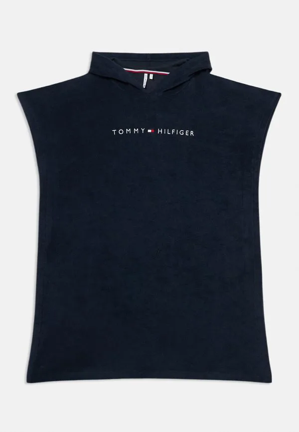 Халат-Пончо из махровой ткани с оригинальным логотипом Tommy Hilfiger, Dark Night Navy
