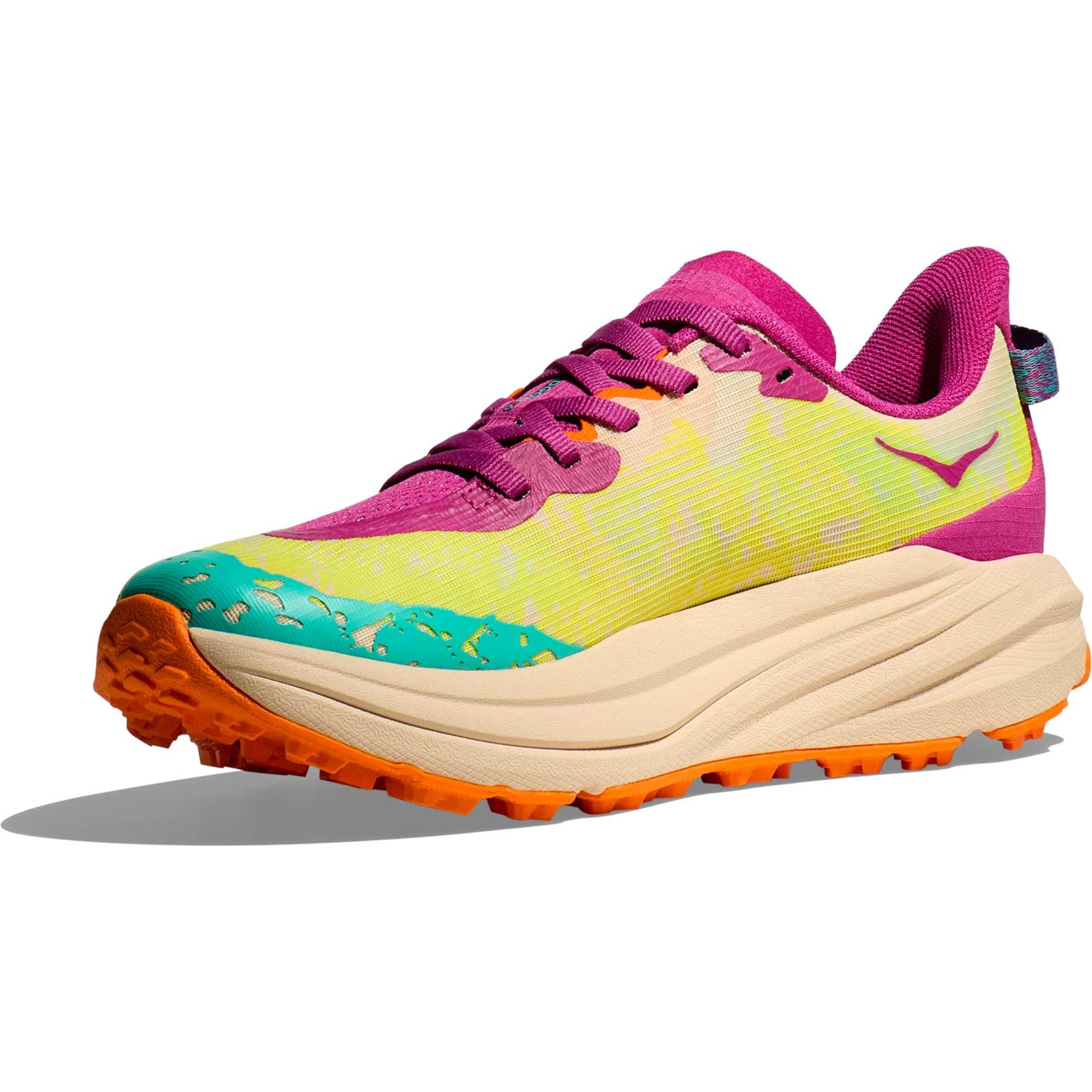 Детские кроссовки для бега по пересеченной местности Speedgoat 6 HOKA, Fuchsia/Electric Aqua — фото 4