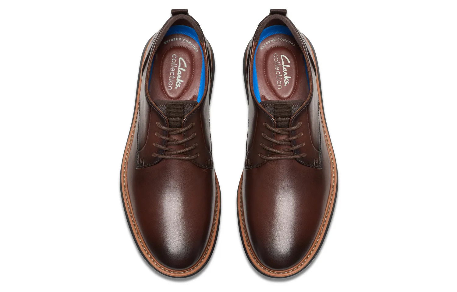 Clarks Мужские повседневные туфли из коровьей кожи темно-коричневого цвета — фото 3