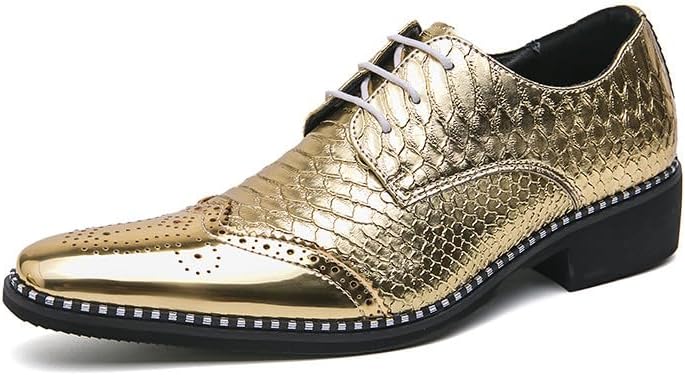 

Мужские оксфорды Santimon из лакированной кожи, современные формальные туфли на шнурках для мужчин, для свадьбы и вечеринки, дерби, золотой