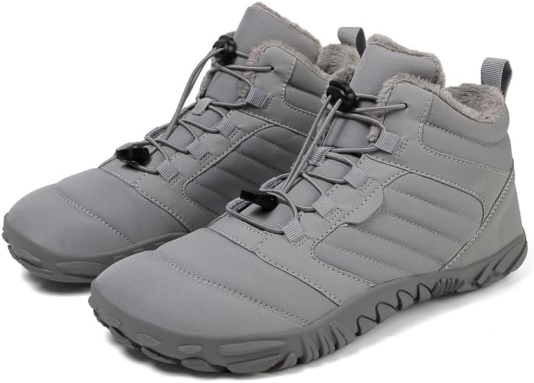 

Мужские зимние ботинки Soft time TOY с отделкой из меха, утепленные, противоскользящие, водонепроницаемые, для холодной погоды, с легким входом и короткой голенищей, серый