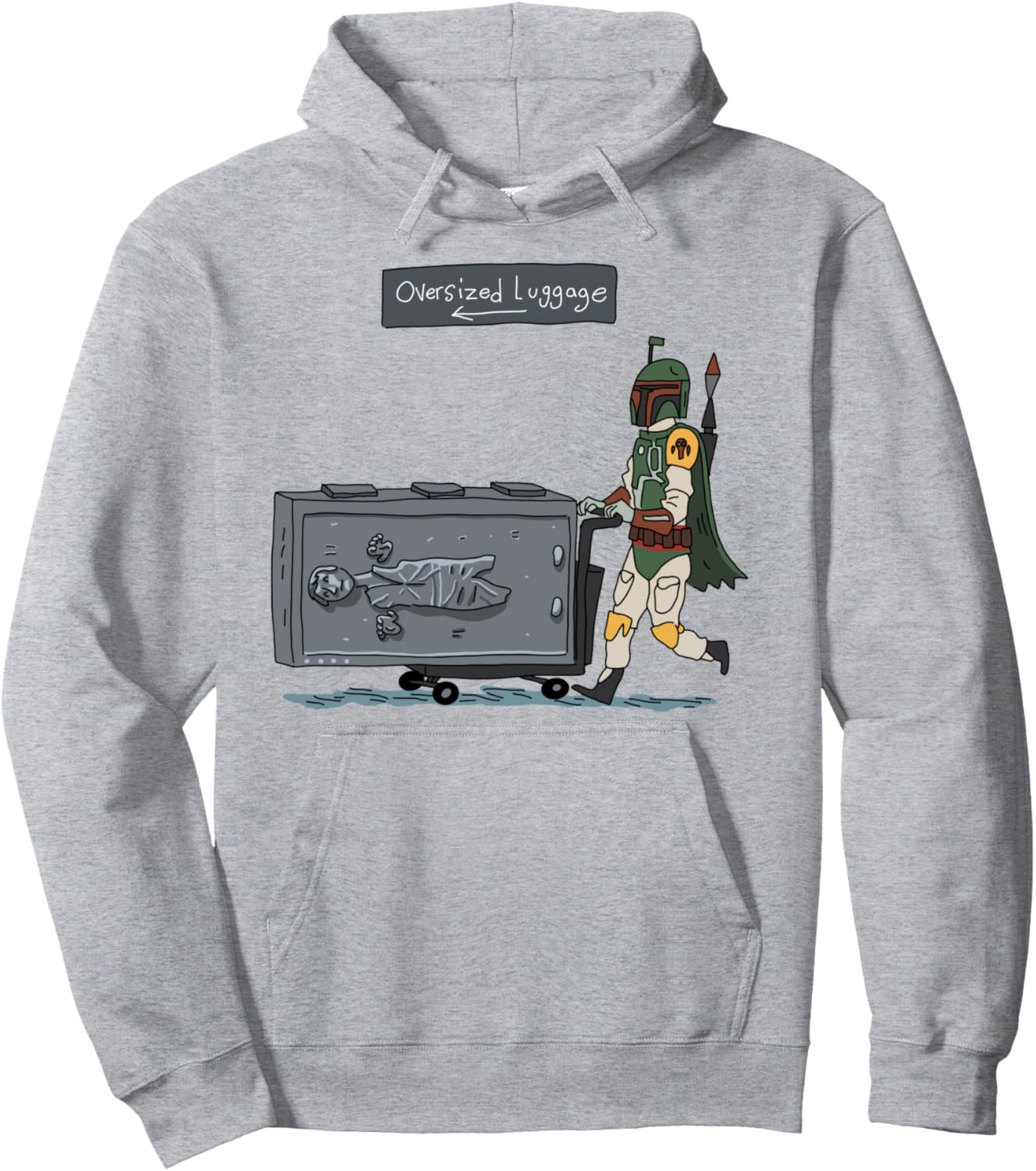 

Толстовка Star Wars Boba Fett Han Solo Oversized Luggage Hoodie, серая, Серый, Толстовка Star Wars Boba Fett Han Solo Oversized Luggage Hoodie, серая