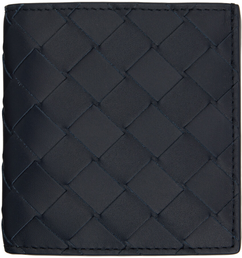 

Тонкий складной кошелек Navy Intrecciato Bottega Veneta