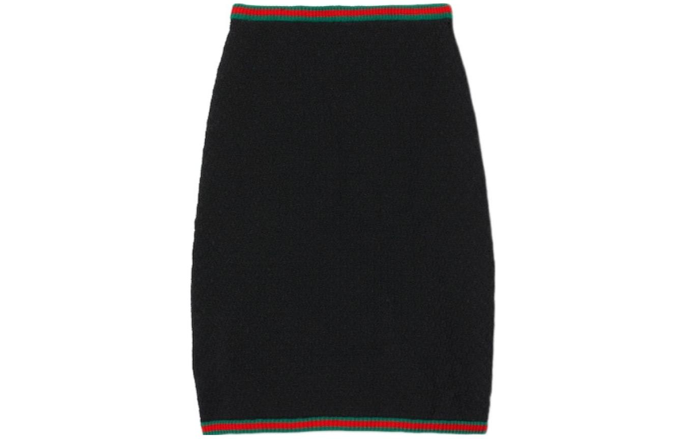 

Юбка с кружевом и паутиной GUCCI, черный
