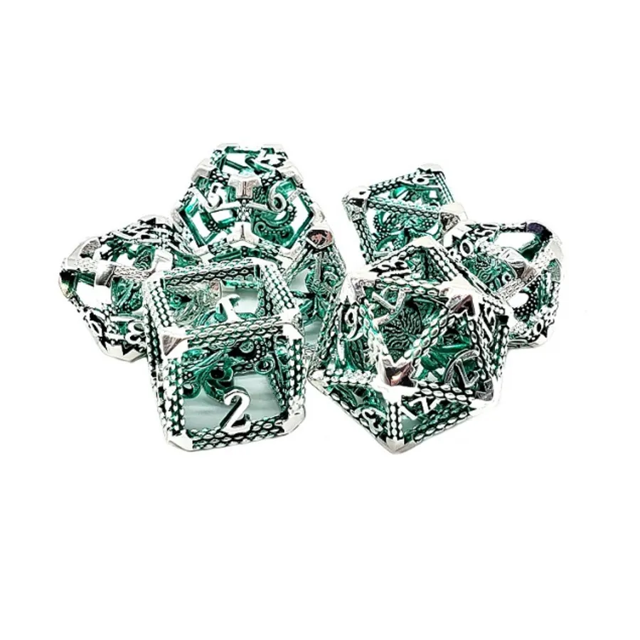 

Полые игральные кости Кракена — серебро с зеленым (7), Hollow Dice