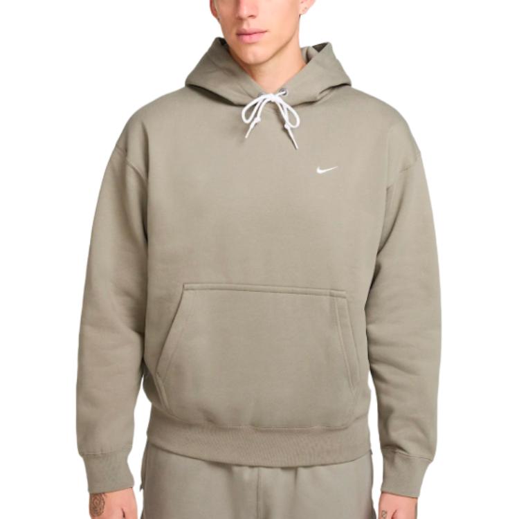 Толстовка с капюшоном Solo Swoosh из флиса Nike, светло- зеленый/белый — фото 3