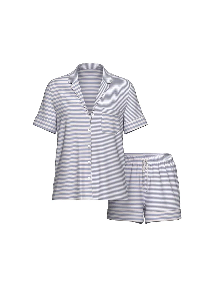 Комплект короткой пижамы из мягкого модала Victoria'S Secret, Prints & Solids Coconut White & Blue Stripes — фото 3
