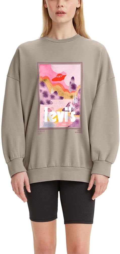 

Женская толстовка Levi's Graphic Prism Crewneck, Spacey Landscape Tapioca - Natural
