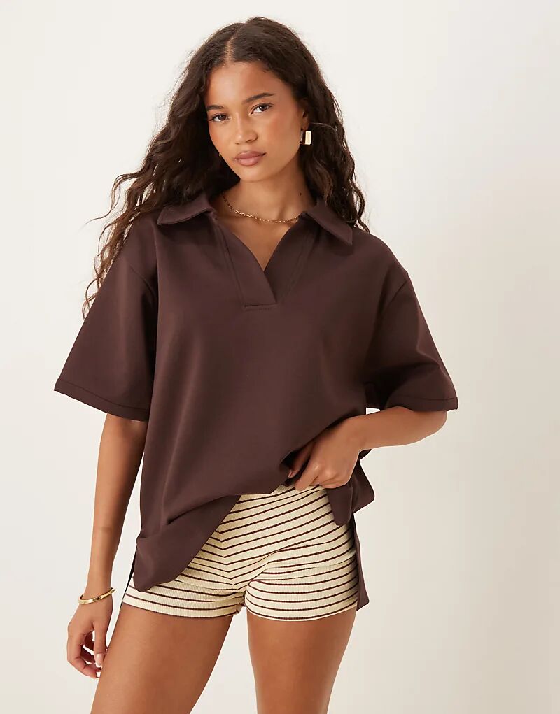 

Регбийный топ ASOS DESIGN цвета шоколада