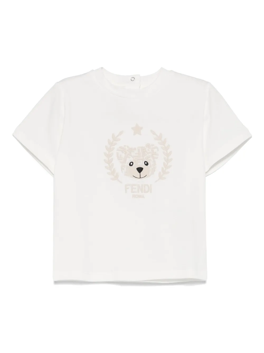 

Футболка с вышитым логотипом FENDI KIDS, белый