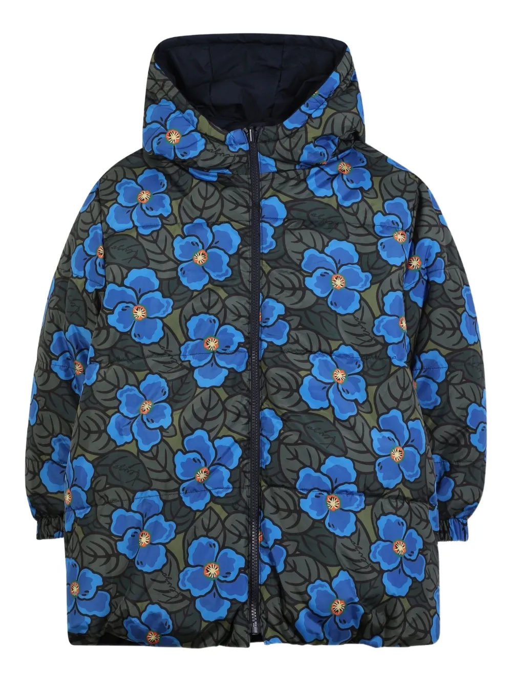 

Пуховик с капюшоном Kenzo Kids, синий