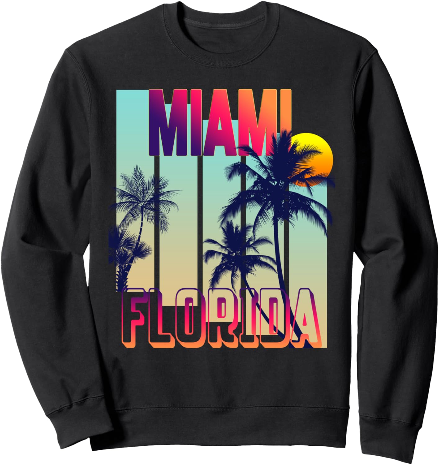 

Толстовка в стиле ретро-винтаж «Майами» с изображением пальм, черная Miami Retro Vintage Themed Designs, Черный, Толстовка в стиле ретро-винтаж «Майами» с изображением пальм, черная Miami Retro Vintage Themed Designs