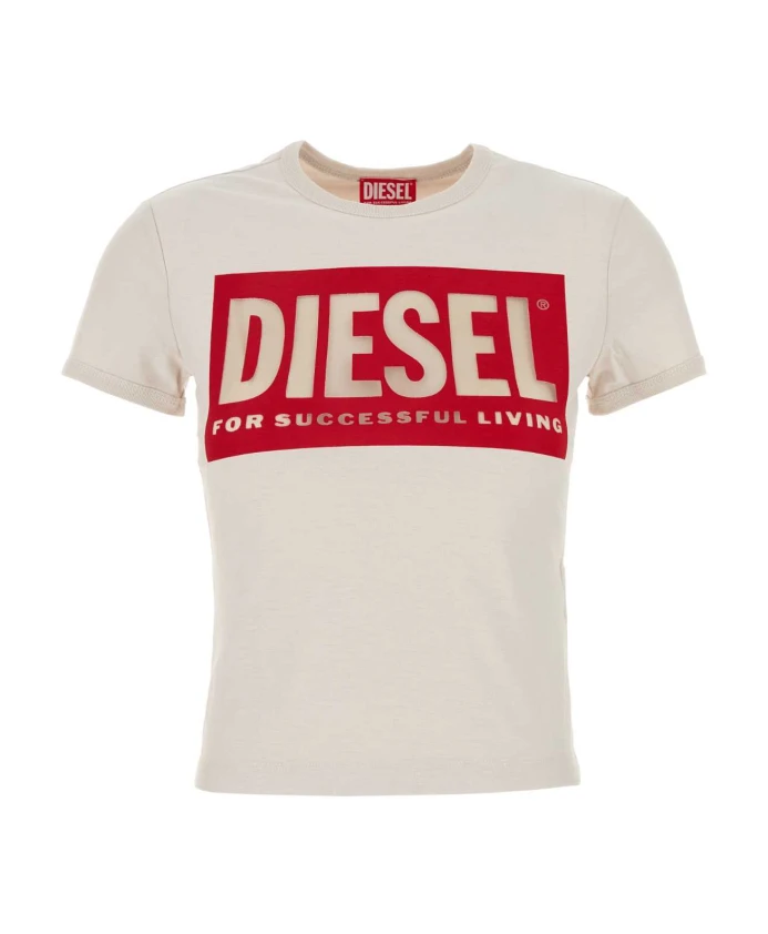

Хлопковая футболка Diesel, бежевый