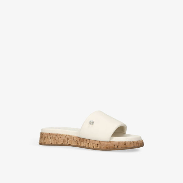 Мюли из искусственной кожи на плоской подошве с заклепками c Carvela, белый — фото 3