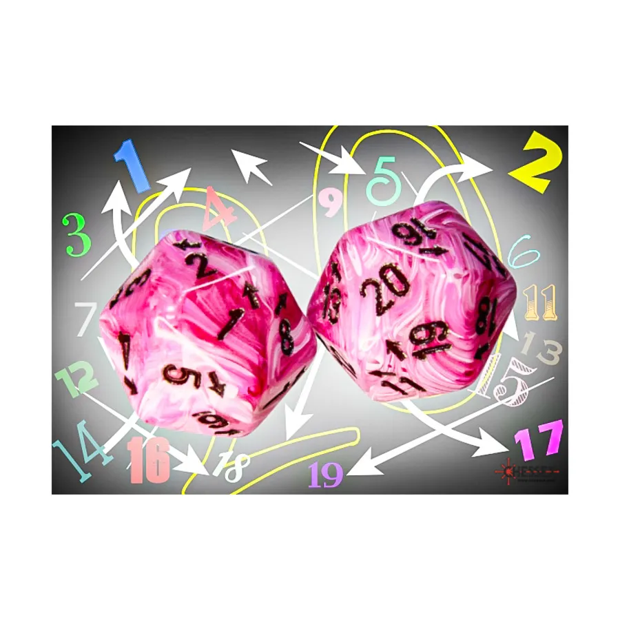 

d20 25мм Vortex Розовый/Черный, Dice - Count Up & Down