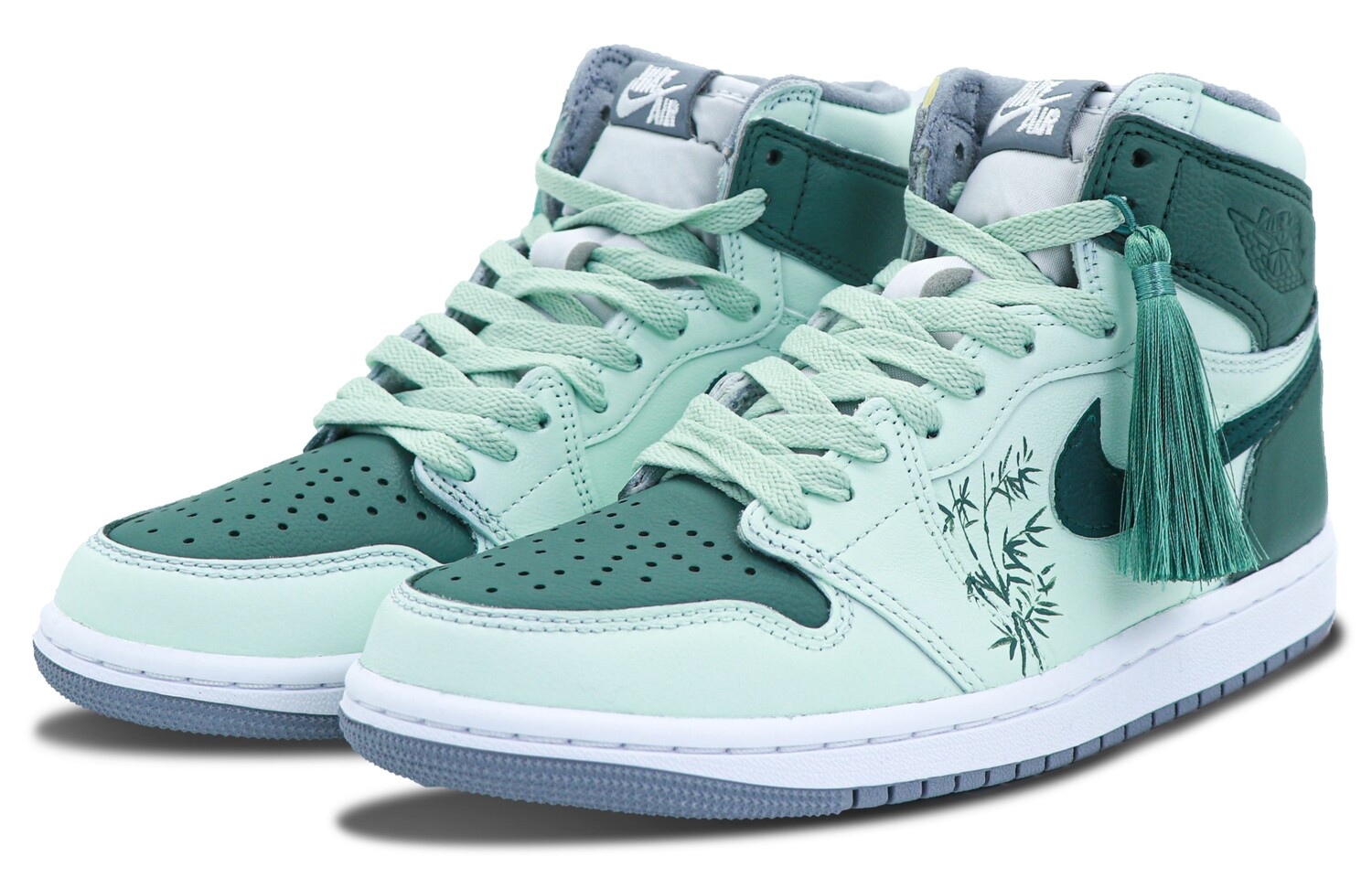 Кроссовки Air Jordan 1 Vintage Basketball Shoes Unisex High-Top Dark Green — фото 3