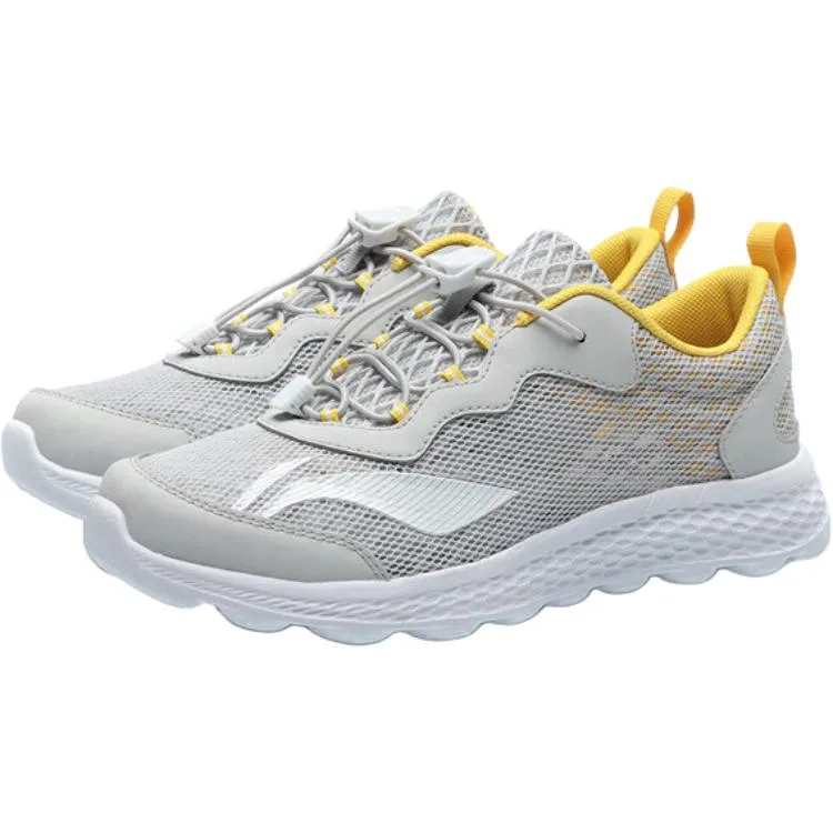 YOUNG Детские кроссовки Li-Ning YOUNG для бега, противоскользящие, износостойкие, низкие, цвет stone gray — фото 4