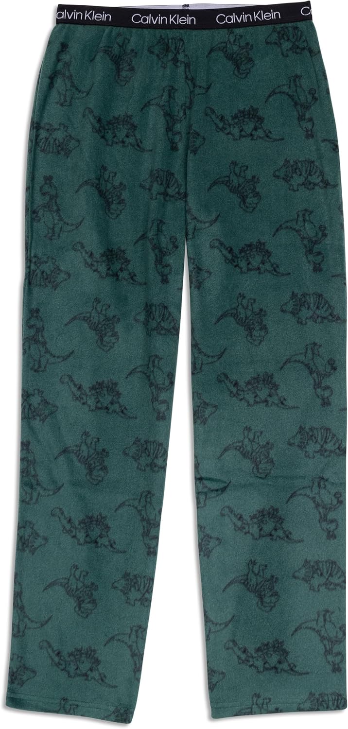 

Пижамные брюки Calvin Klein для мальчиков из супермягкой микрофибры с начесом, Dark Green Dinos
