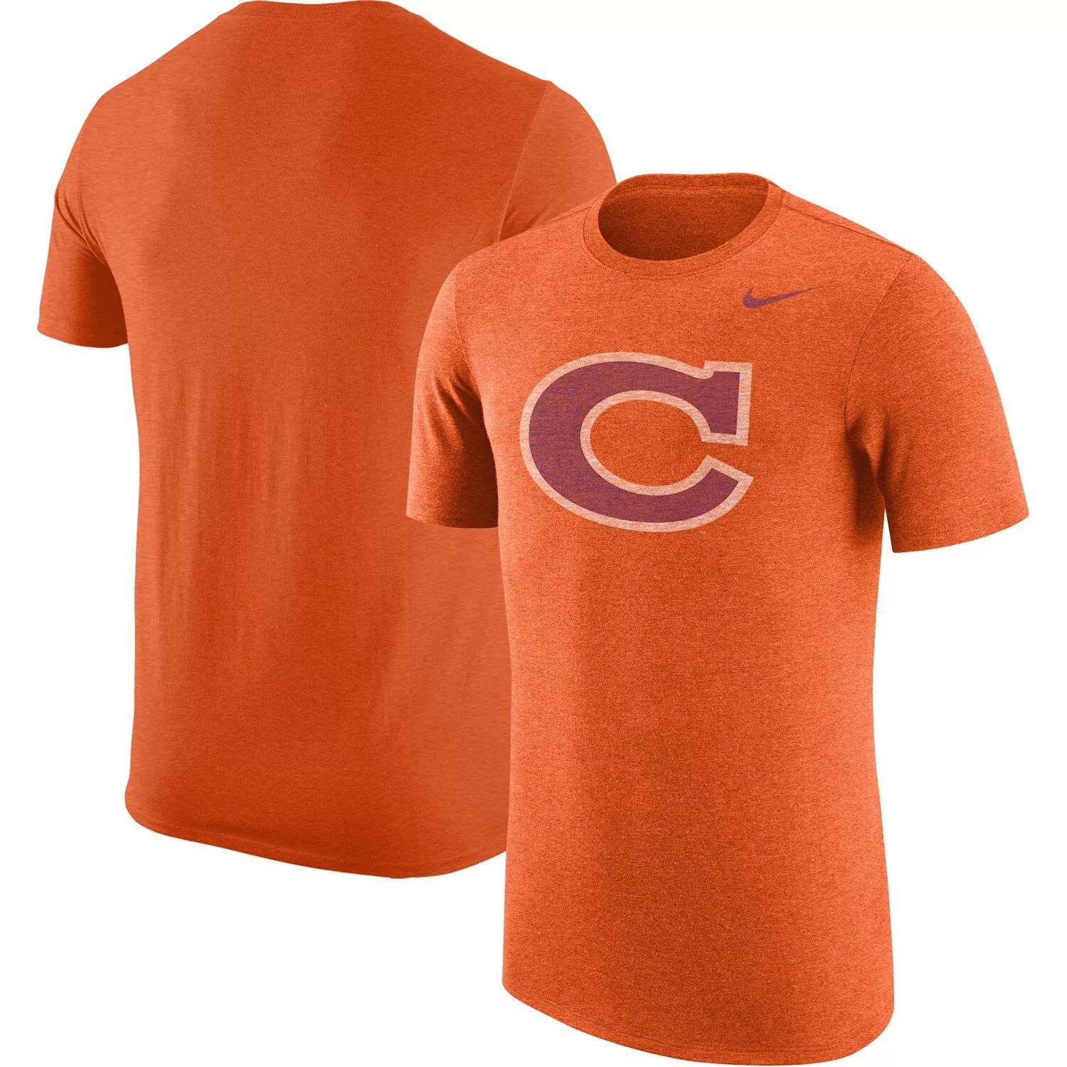 

Мужская футболка Nike Heathered Orange Clemson Tigers Vintage Logo Tri-Blend