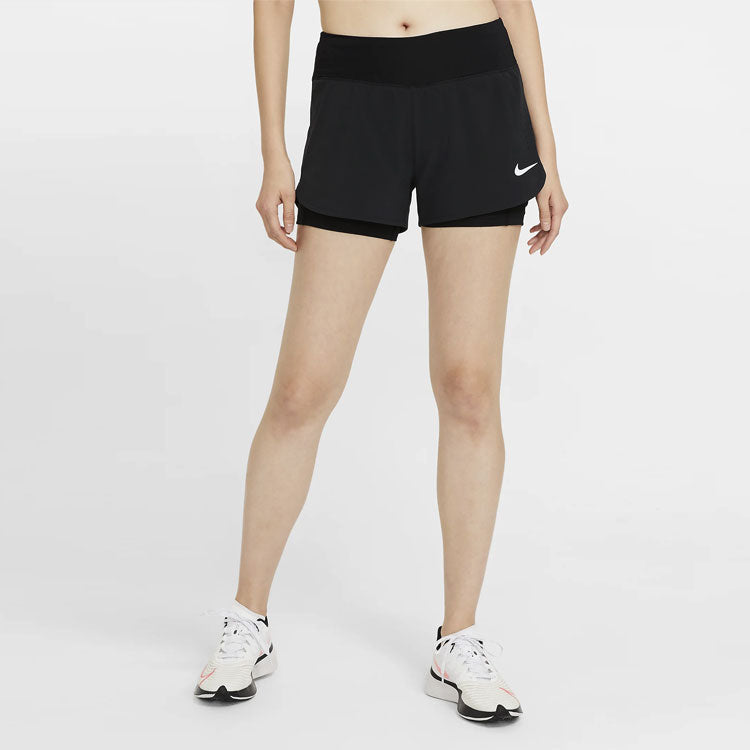 Шорты (WMNS) Nike Eclipse 2-in-1 Running Training Solid Color Sports Woven Shorts Black CZ9571-010 — фото 4