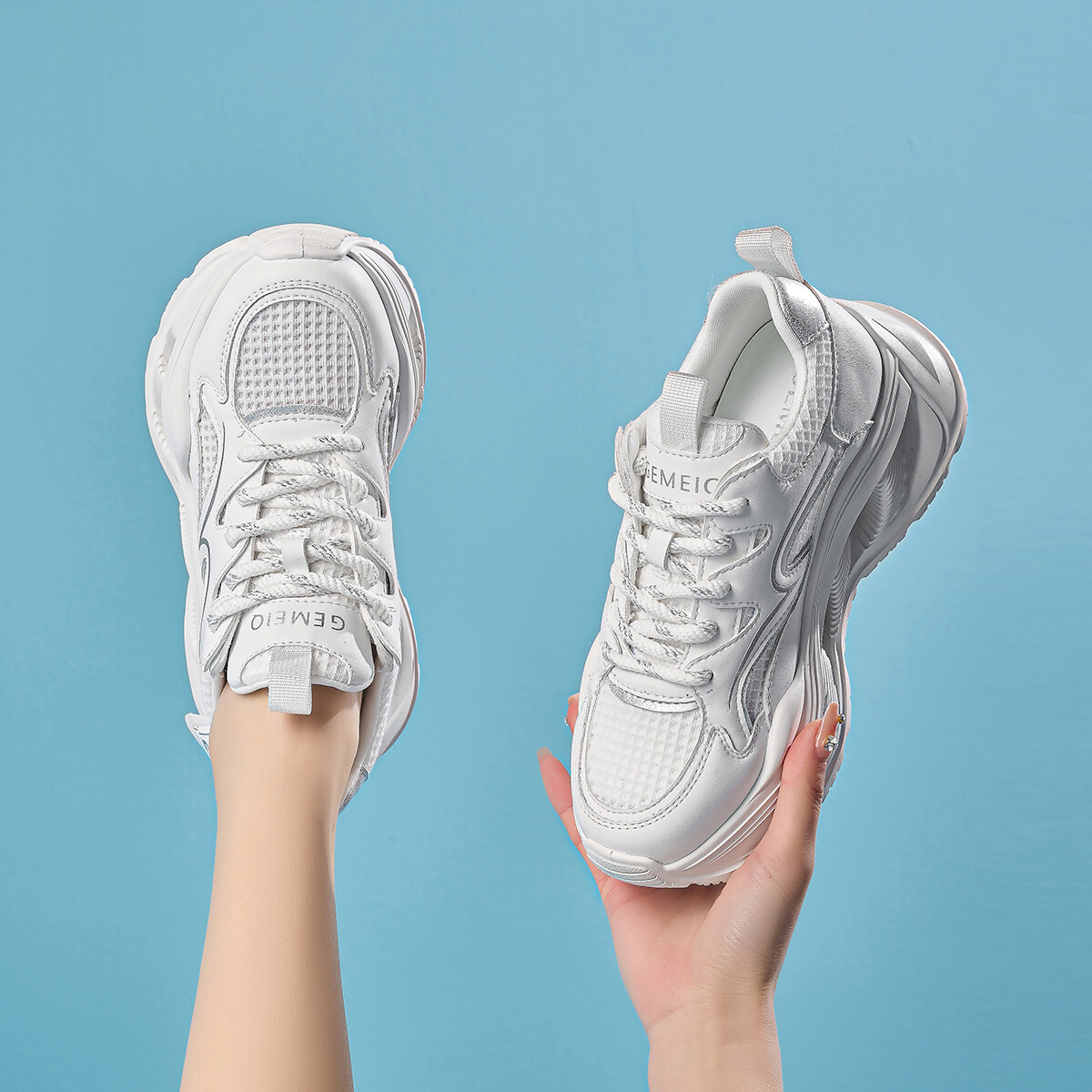 Туфли женские на высоком каблуке Gemeiq, цвет Silver White — фото 4