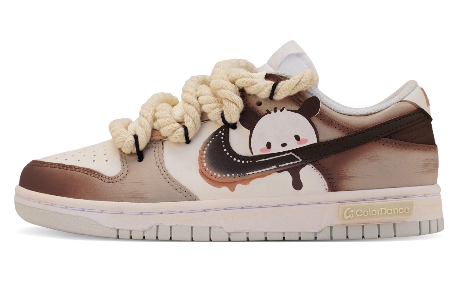 

Кроссовки Nike Dunk Skateboarding Shoes Women's Low-top White/Brown, коричневый