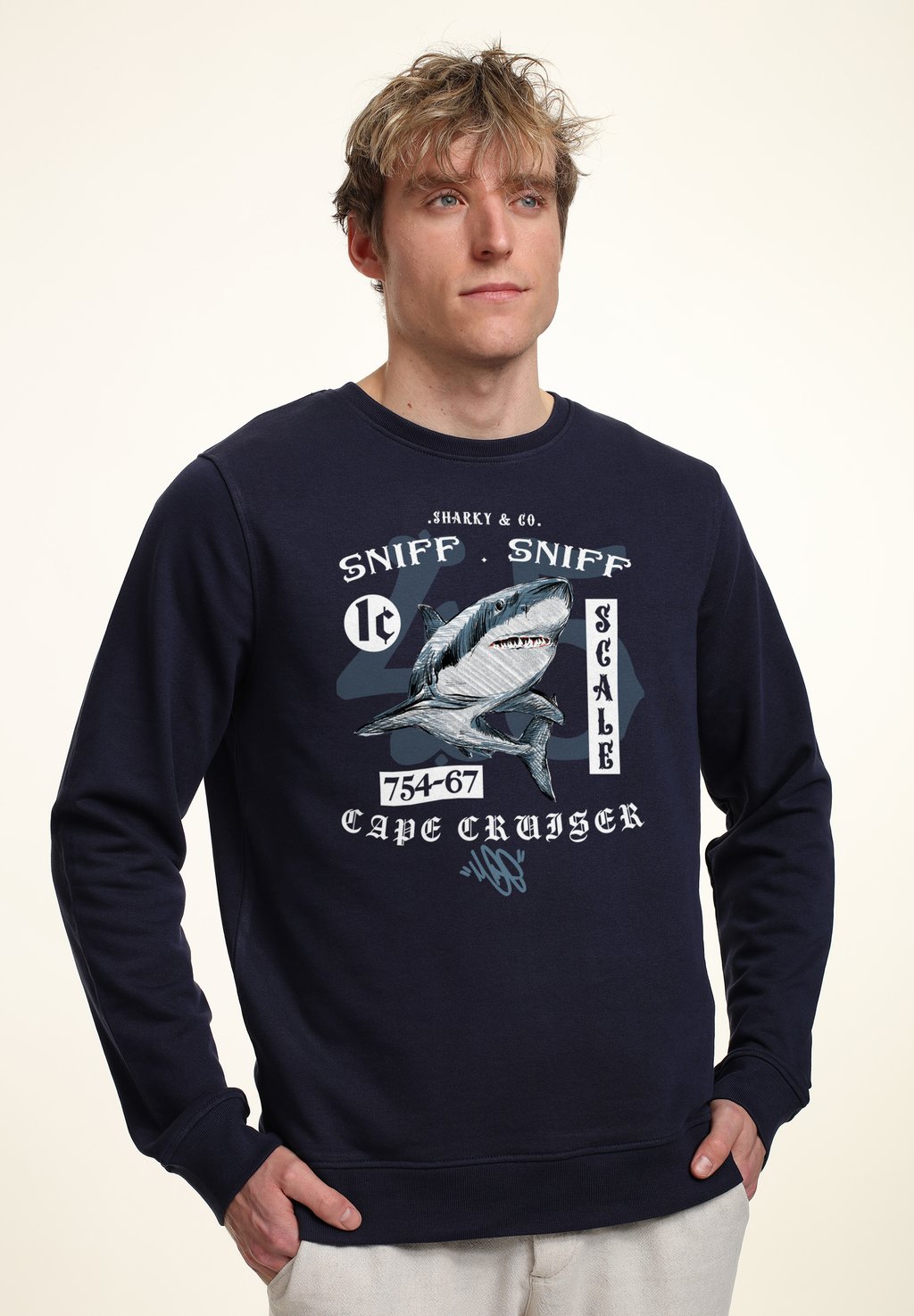 

Толстовка MATT KEELING SHARKY CO Henry Tiger, темно-синий