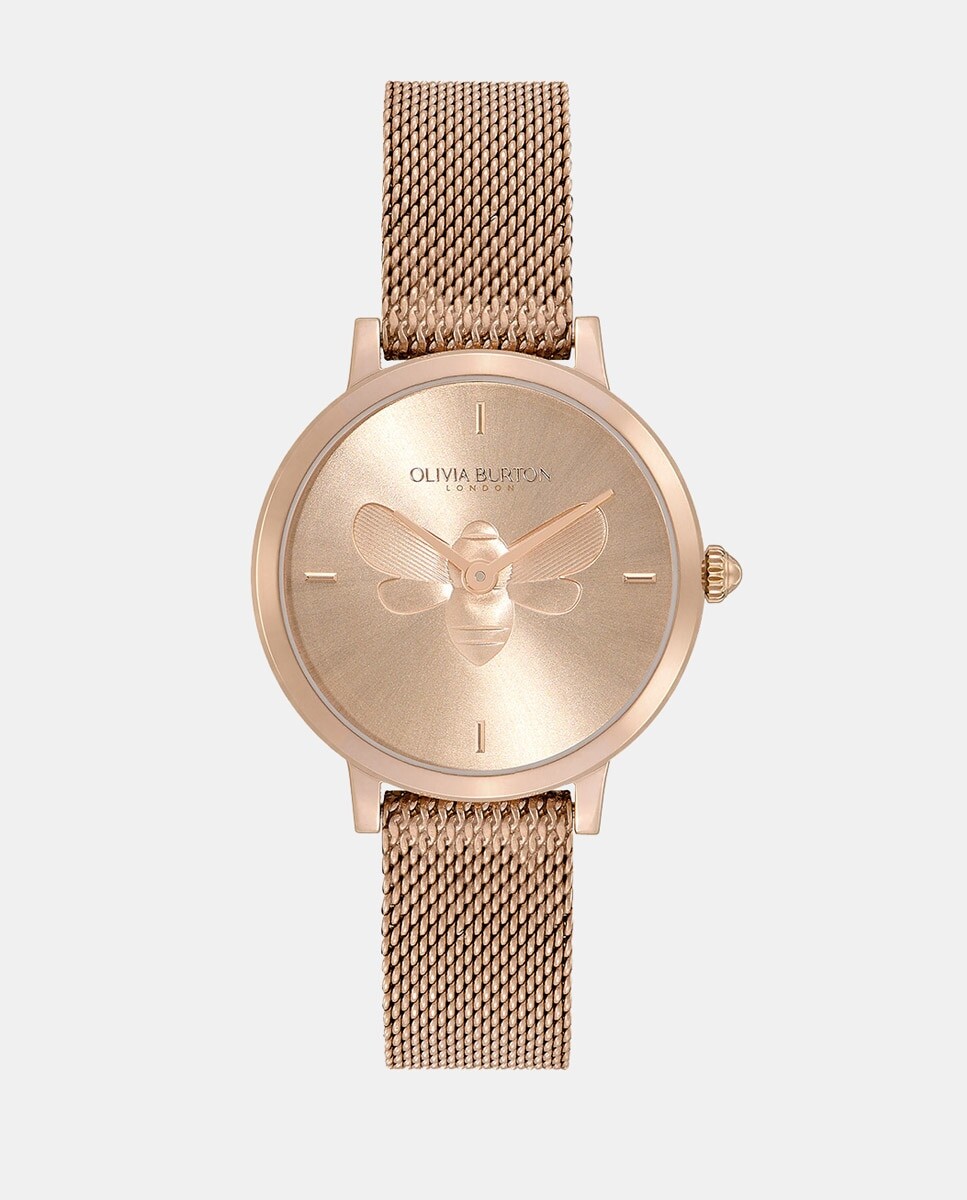 

Ультратонкие женские часы Bee 24000020 с розовой стальной сеткой Olivia Burton, розовый