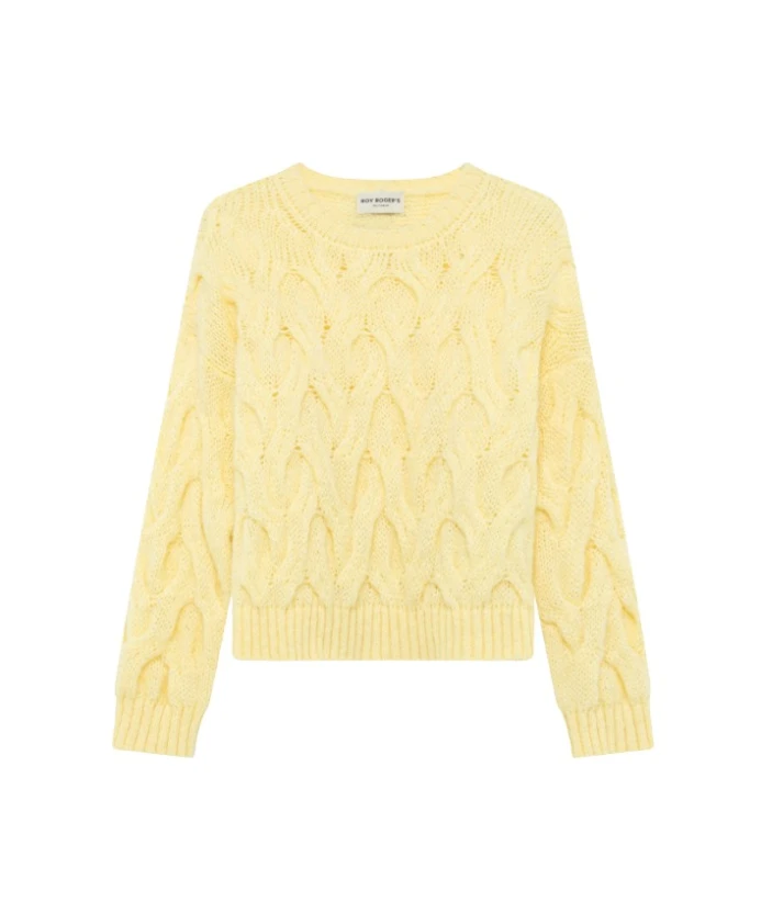 

Пуловер с многорядным узором из шерсти альпаки Roy Roger'S, желтый