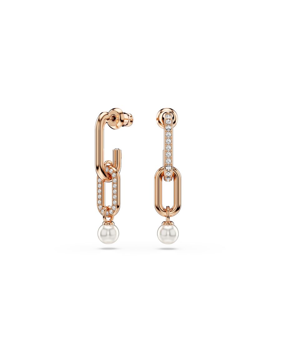 

Серьги-подвески Constella с родиевым покрытием Swarovski, Rose Gold/Crystal Pearl